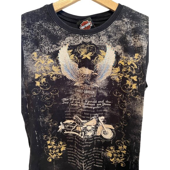 Vintage Harley Davidson Distressed Graphic Tank Top Women's Size L Y2K - Picture 2 of 5